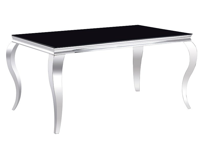 Valgomojo stalas PRINCE, 150 x 90 cm, juoda/chromo