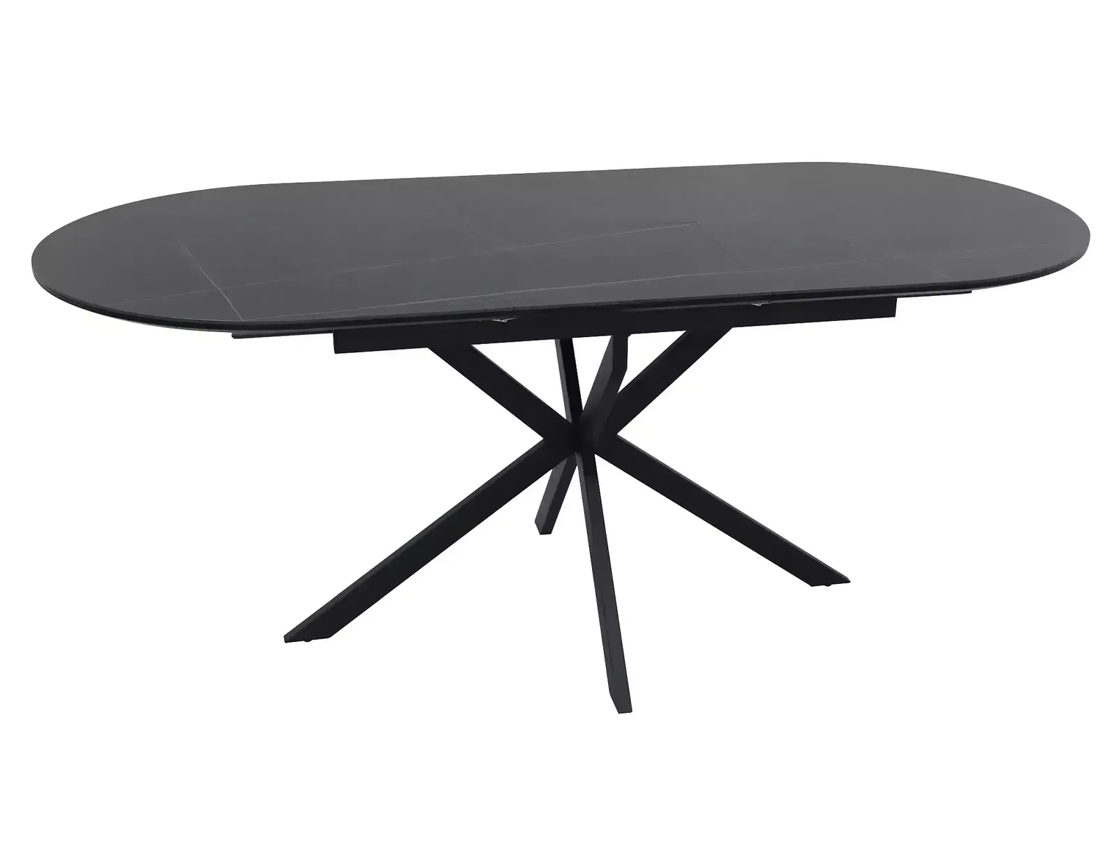 Valgomojo stalas Gaston Ceramic 140, 140 x 80 cm, juoda