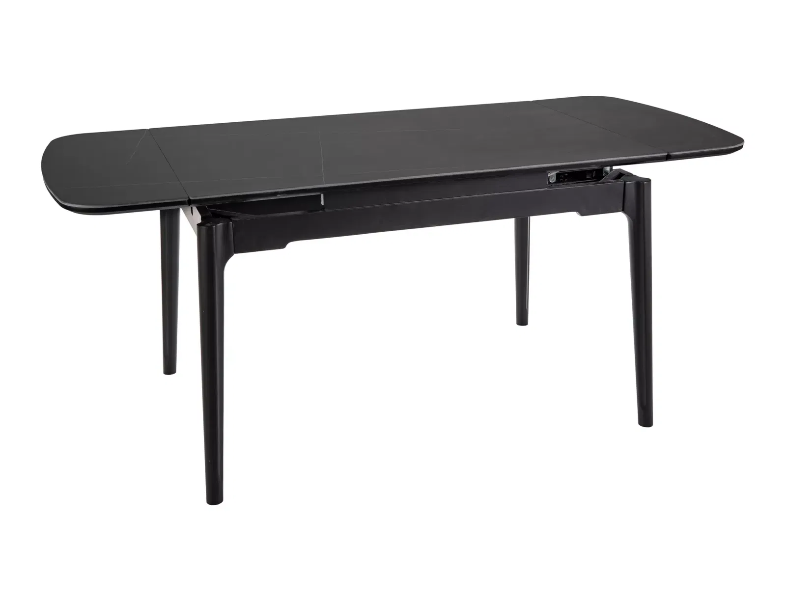 Valgomojo stalas Sento, 120-180 x 80 cm, juoda