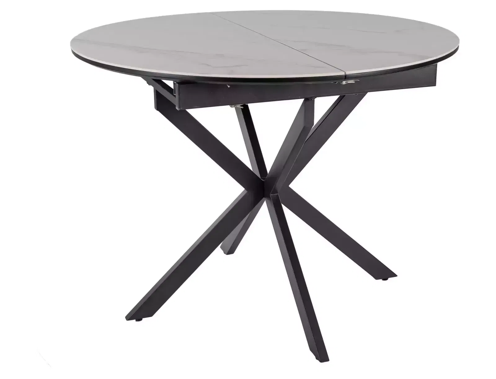 Valgomojo stalas Gaston Ceramic 100, 100-135 x 100 cm, balta