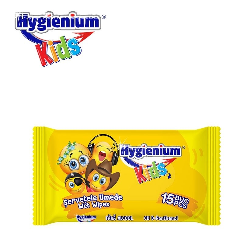 Drėgnosios servetėlės HYGIENIUM SMILY, 15 vnt