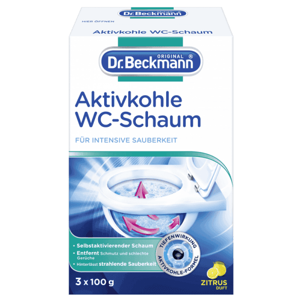 Tualeto valiklis aktyvintos anglies putos 3X100G, DR. BECKMANN