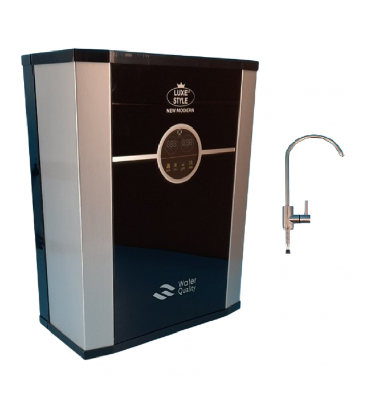 Vandens filtras 800 GPD LUXE STYLE MODERN BLACK 2xTDS : Kranelis - Maišytuvas 3in1
