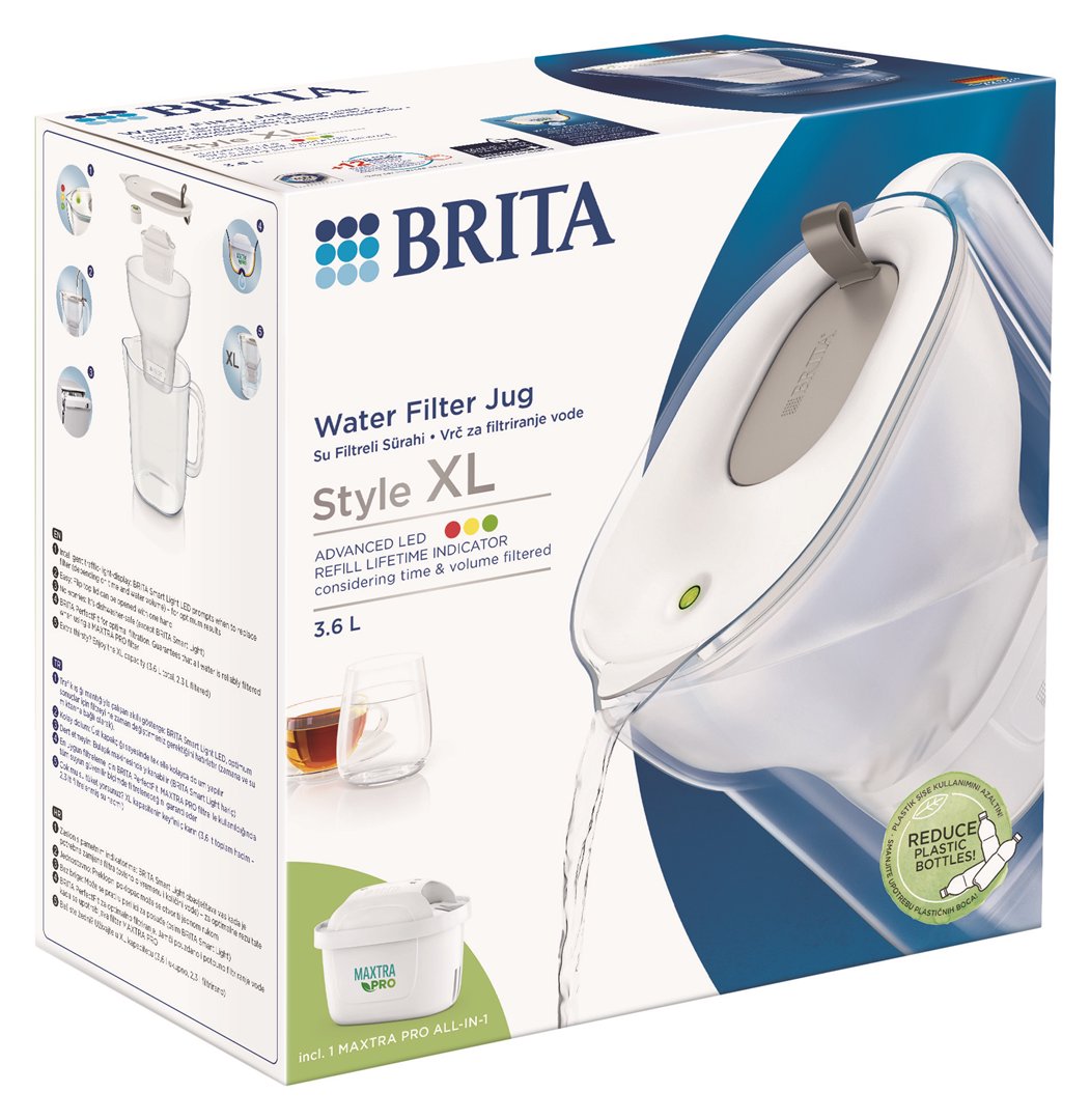 Vandens filtravimo indas BRITA Style LED MX pro XL 3,6 l, pilkas