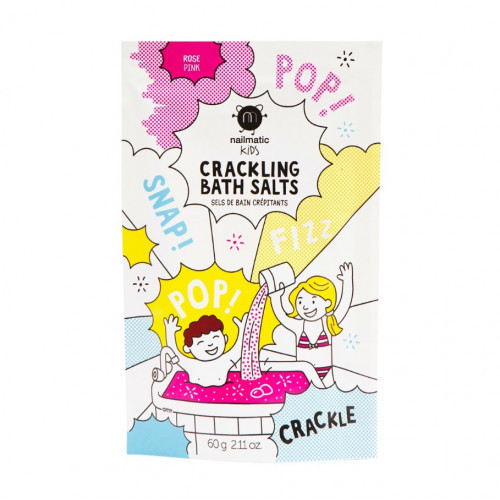 Nailmatic Kids Pink Crackling Bath Salts Spragsinti vonios druska, 60g