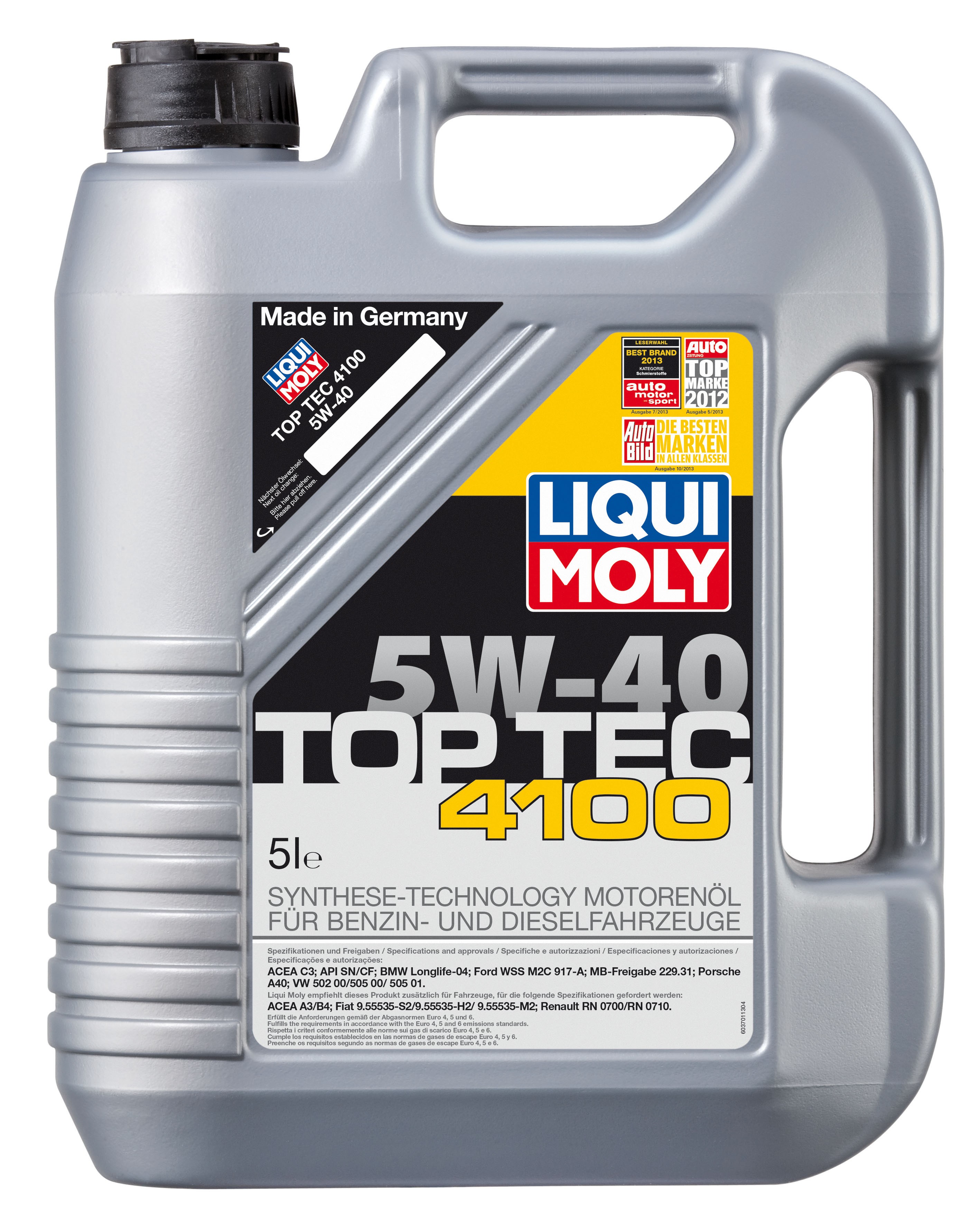 Sintetinė variklinė alyva Top Tec 4100 5W40  5L