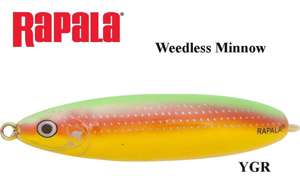 Žolinė blizgė Rapala Weedless Minnow YGR 22 g