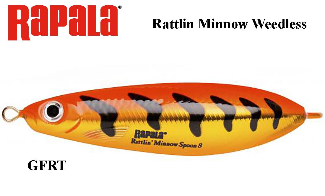 Rapala Rattlin Minnow Weedless Spoon RMSR 8 cm, 16 g GFRT 16 g