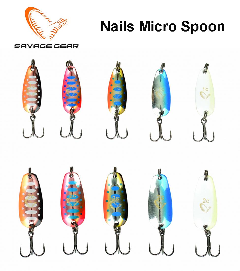 Savage Gear Nails Micro Spoon blizgių rinkinys .