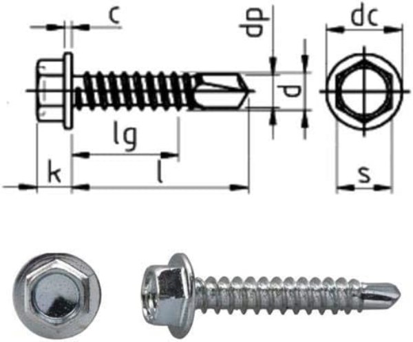 Savisriegiai į metalą 5,5x19 DIN-7504K