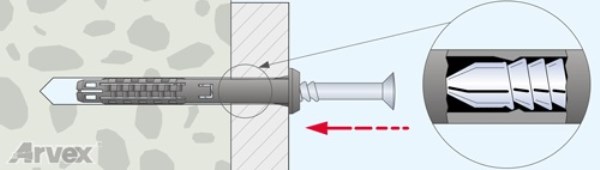 Kaištis su kalamu sraigtu 6x40 mm su žiedu 180 vnt T-Fix