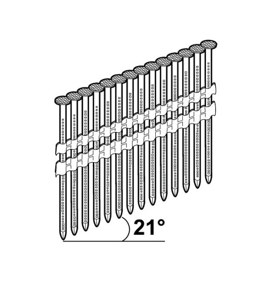 Vinys pistoletui 3,1x90 mm 21° 1200 vnt juodos BL Essve 777475