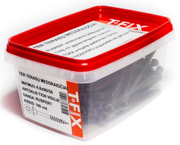 Medsraigčiai terasiniai 4,2x75 mm 100 vnt Ruspert T-Fix