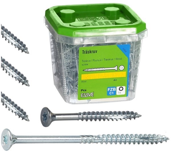 Medsraigčiai balti 3x30 mm T10 Essdrive C1 200 vnt Essve