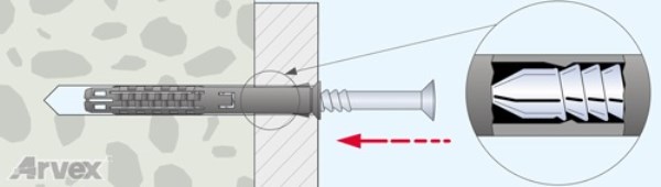 Kaištis su kalamu sraigtu 6x40 mm 180 vnt T-Fix