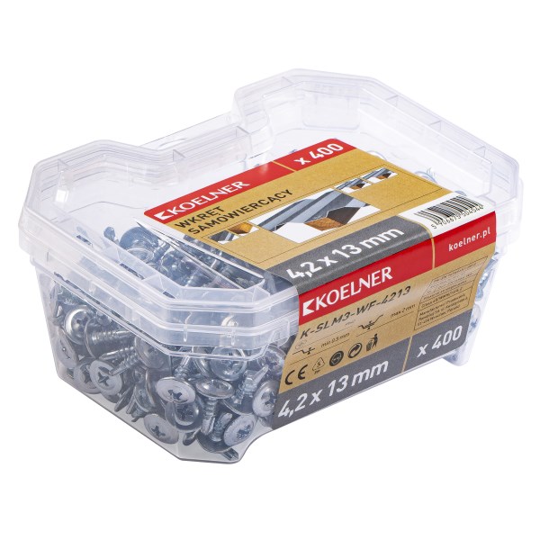 Savisriegiai metalas/metalas 4,2x13 mm su grąžteliu 400 vnt Koelner