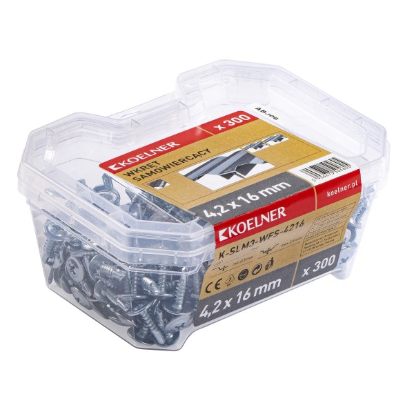 Savisriegiai metalas/metalas 4,2x16 mm su grąžteliu 300 vnt Koelner