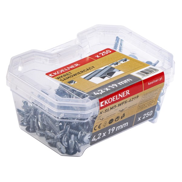 Savisriegiai metalas/metalas 4,2x19 mm su grąžteliu 250 vnt Koelner