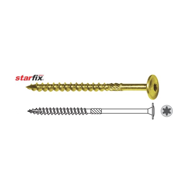 Sraigtas staliaus AWCT 6x120/F (4vnt) plokščia galva TX30