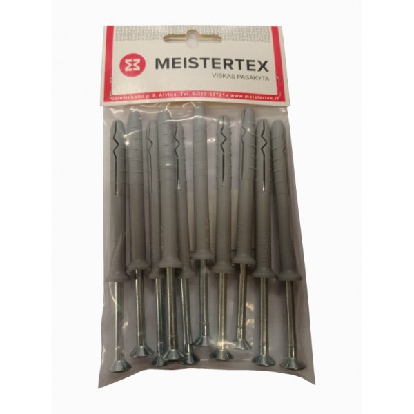 Kaištis su kalamu sraigtu 8x120 mm 10 vnt Meistertex