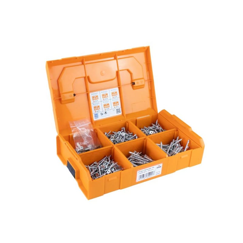 Heco varžtų rinkinys, HECO-L-BOXX Mini, 700 varžtų (su dėklu)