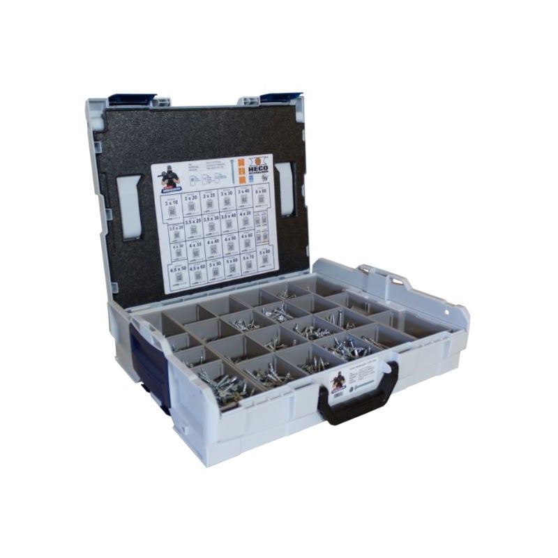 Heco varžtų rinkinys HECO TOPIX-plus 3000 plastikiniame dėkle L-BOXX 102, EW. 3000 vnt.