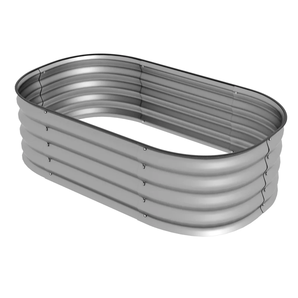 Metalinė pakelta lysvė, dėžutė sodinukams - sidabrinė 105 x 62 x 30 cm