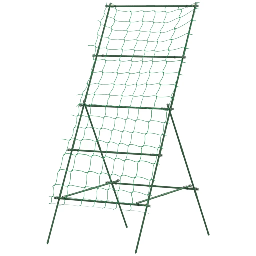 "Outsunny" laipiojimo grotelės iš plieno, skirtos įstatyti nerūdijančio plieno A formos laipiojimo atrama vijokliniams augalams grotelės 101x133x227 cm sodo grotelės augalų grotelės daržovėms, gėlėms, vijokliniams augalams žalios spalvos