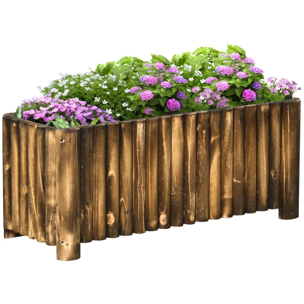 Pakelta lysvė 100x38,5x40 cm, žolelių lysvė, daržovių ir gėlių lysvė, eglės mediena