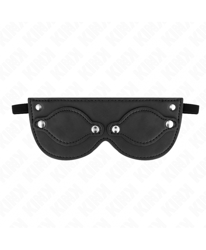 KINK - LEATHERETTE MASK WITH DETACHABLE EYE COVERS 22 x 9 CM