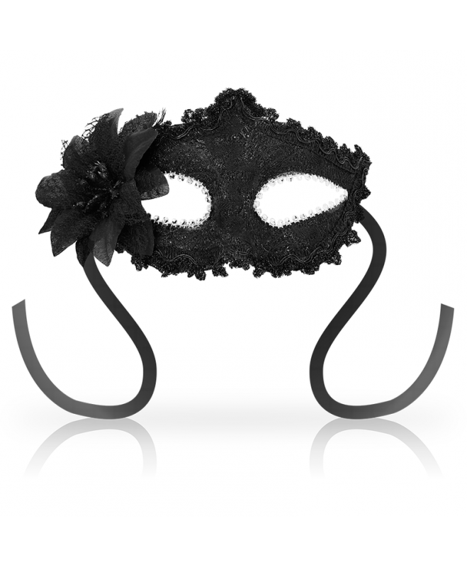 OHMAMA ANTIZAZ MASKS VENETIAN STYLE SIDE FLOWER BLACK