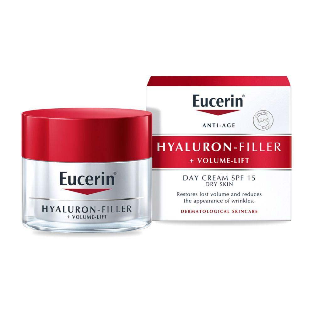 EUCERIN Hyaluron-Filler + Volume-Lift SPF 15 dieną kremas sausas oda 50 ml