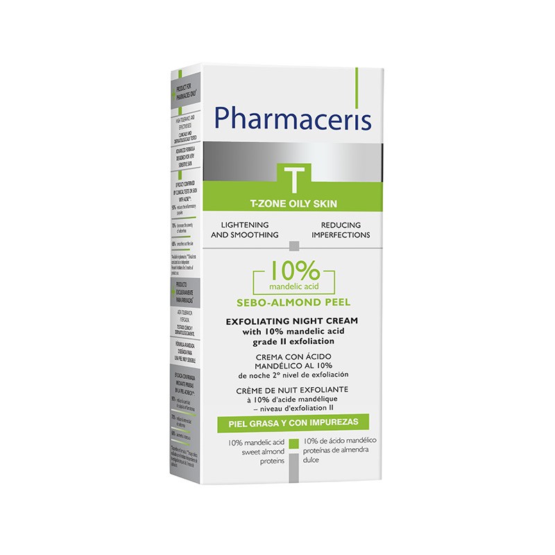 PHARMACERIS T Sebo-Almond Peel 10% naktinis kremas 50 ml