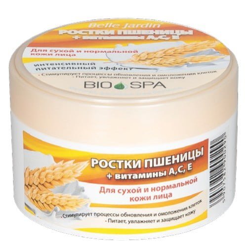 Veido kremas su kviečių gemalų aliejumi ir vitaminais A, C, E BELLE JARDIN BIO SPA, 200 ml