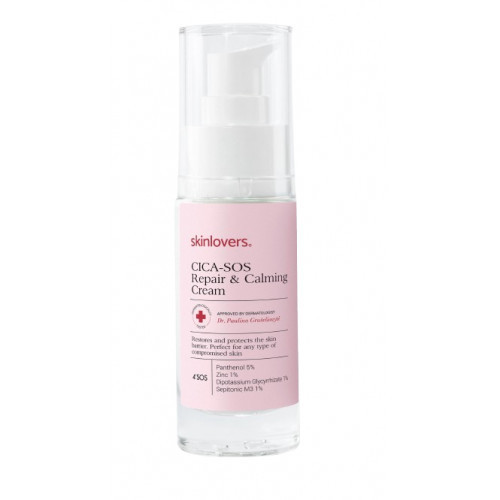 Skinlovers Cica Sos Repair & Calming Cream Atkuriamasis, raminantis veido kremas, 30ml