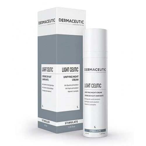 Dermaceutic Light Ceutic Unifying Night Cream Kremas su glikolio ir fitino rūgščių ir vitaminu C, 40ml