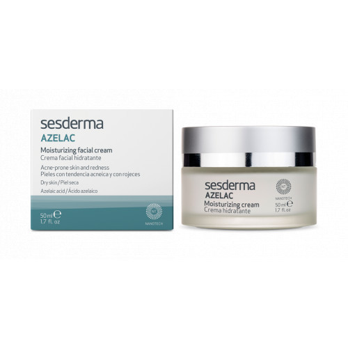 Sesderma Azelac Moisturizing Cream Raudonį mažinantis veido kremas - pažeista pakuotė, 50ml