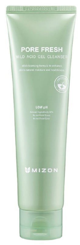 Veido odos prausiklis Mizon Pore Fresh Mild Acid Gel Cleanser MIZ0312040092, efektyviai valo užsikimšusias poras, 150 ml