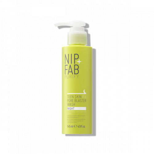 NIP + FAB Teen Skin Fix Pore Blaster Wash Night Naktinis veido prausiklis probleminei odai, 145ml
