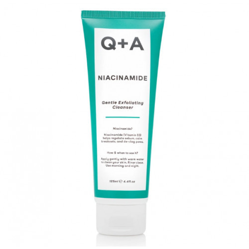 Q+A Niacinamide Gentle Exfoliating Cleanser Švelnus šveičiamasis veido prausiklis, 125ml