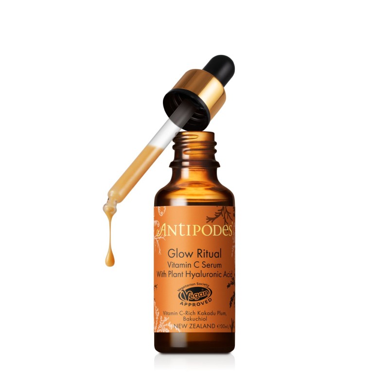 ANTIPODES GLOW RITUAL serumas su vitaminu C ir augaline hialurono rūgštimi 30 ml