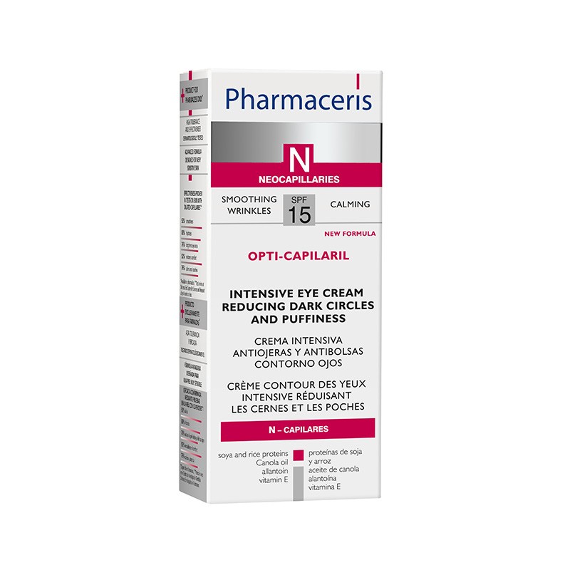 PHARMACERIS N Opti-Capilaril SPF15 paakių kremas 15 ml