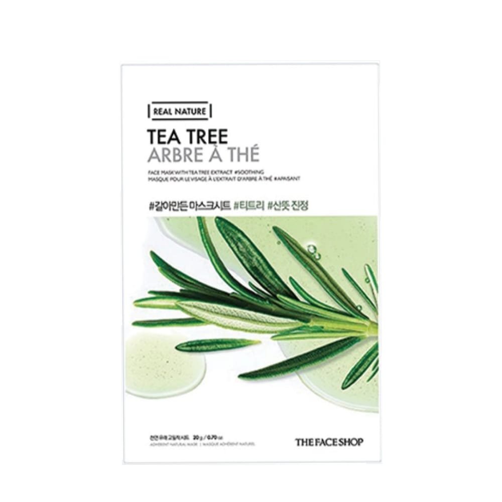 The Face Shop Real Nature Face Mask With Tea Tree Extract - Lakštinė Veido Kaukė Su Arbatmedžio Ekstraktu