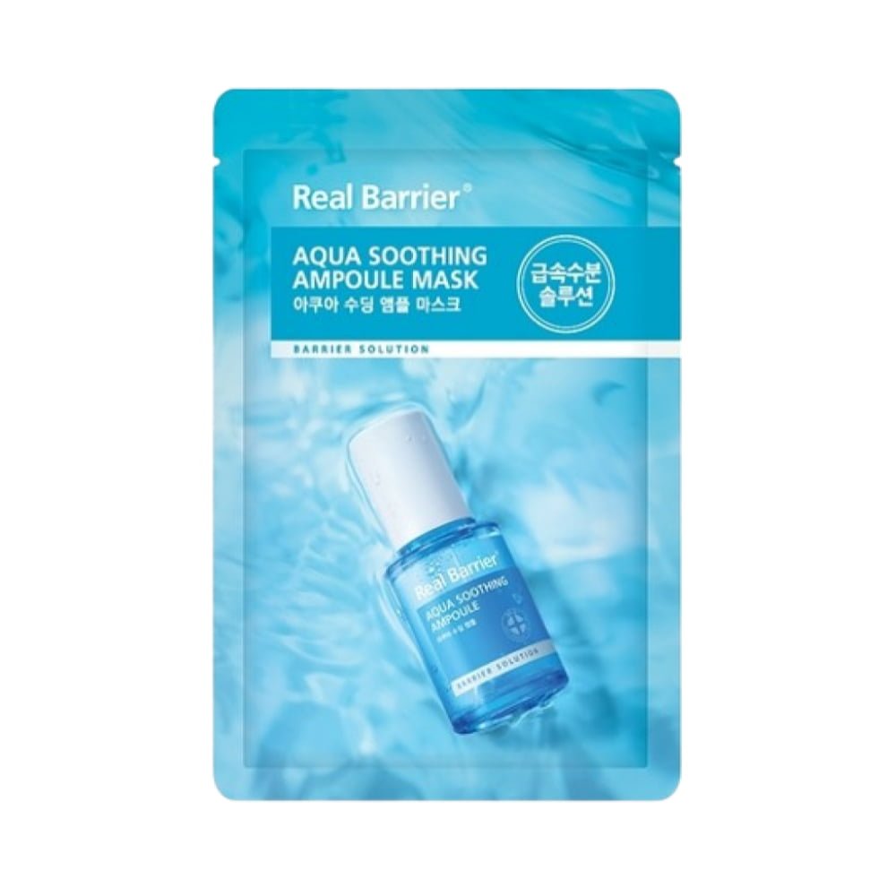 Real Barrier Aqua Soothing Ampoule Mask - Raminanti Veido Kaukė