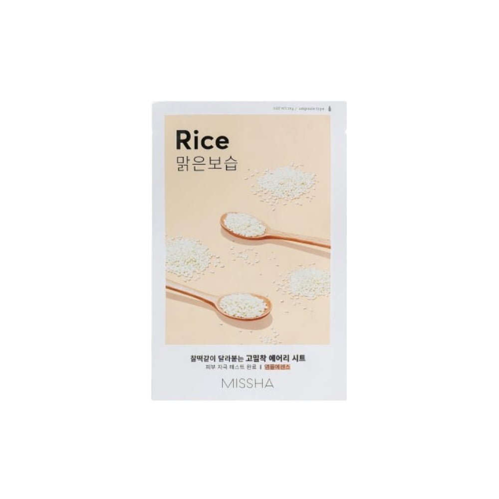 Missha Airy Fit Sheet Mask Rice - Lakštinė Veido Kaukė Su Ryžių Ekstraktu