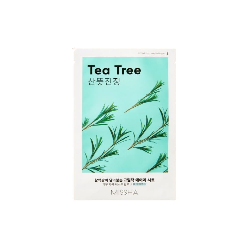 Missha Airy Fit Sheet Mask Tea Tree - Lakštinė Veido Kaukė Su Arbatmedžiu