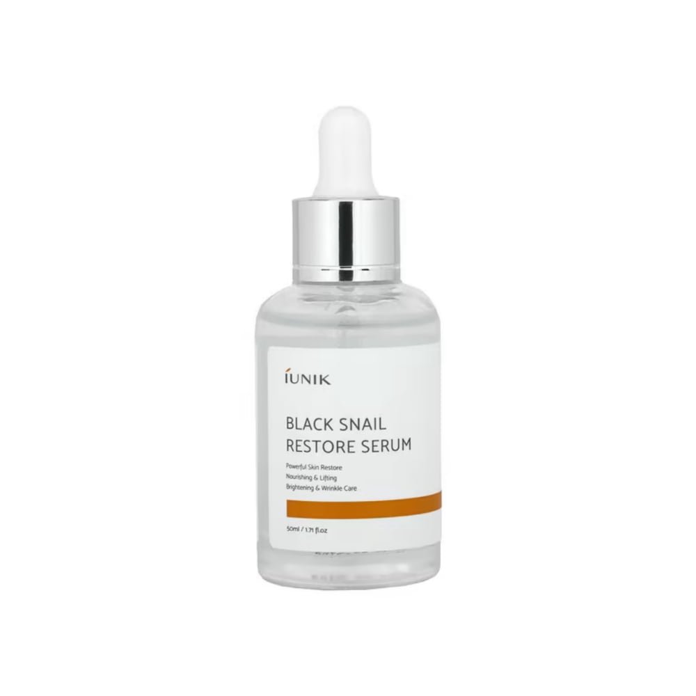 iUNIK Black Snail Restore Serum - Regeneruojantis Veido Serumas Su Sraigių Ekstraktu