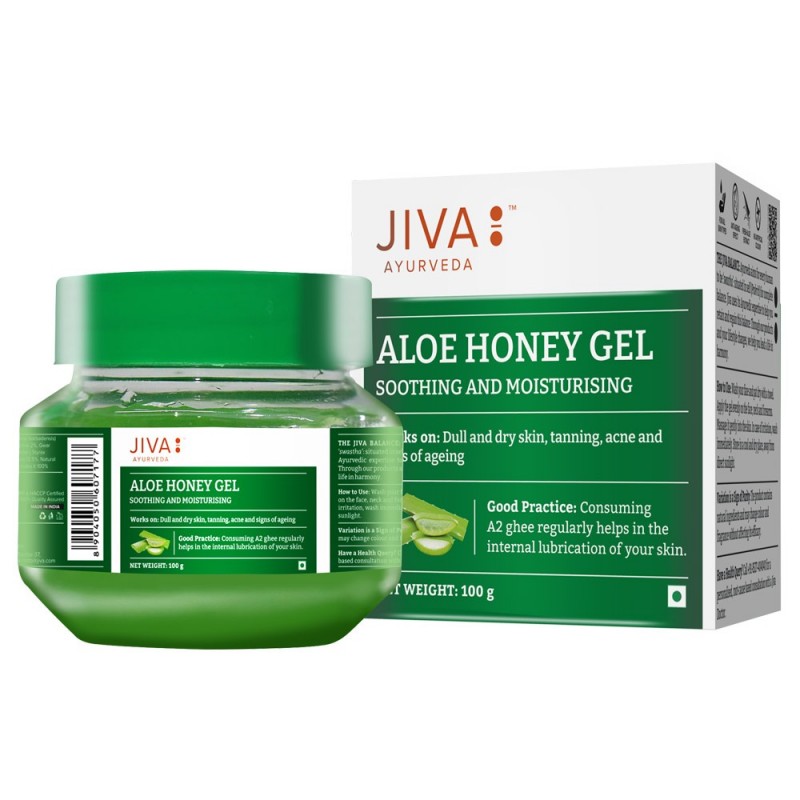 Drėkinamasis gelis veidui Jiva Ayurveda Aloe Honey 100g