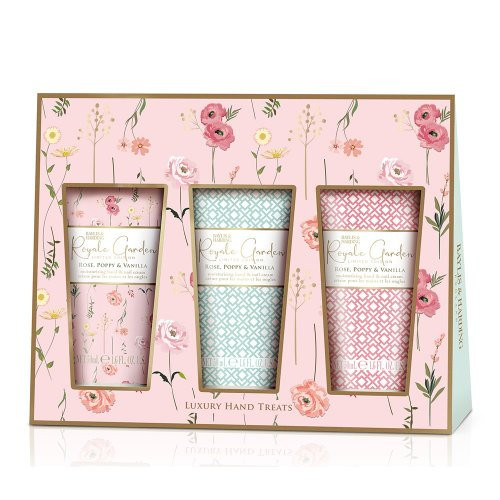 Baylis & Harding Royale Garden Rose, Poppy & Vanilla Luxury Hand Treats Gift Set Rankų kremų rinkinys, 3x50ml