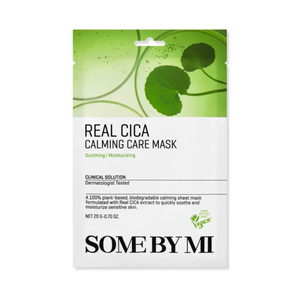 SOME BY MI Real Care Mask Cica Calming – raminanti cica lakštinė kaukė